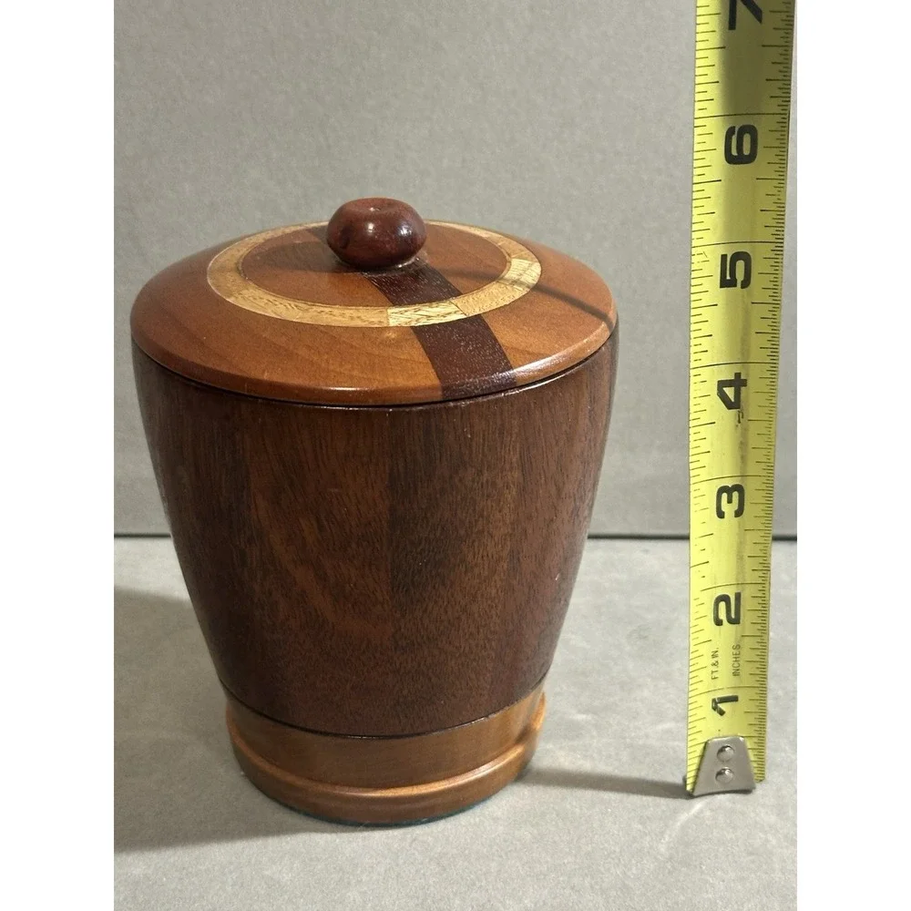Vintage‎ Handcrafted Wooden Container With Lid